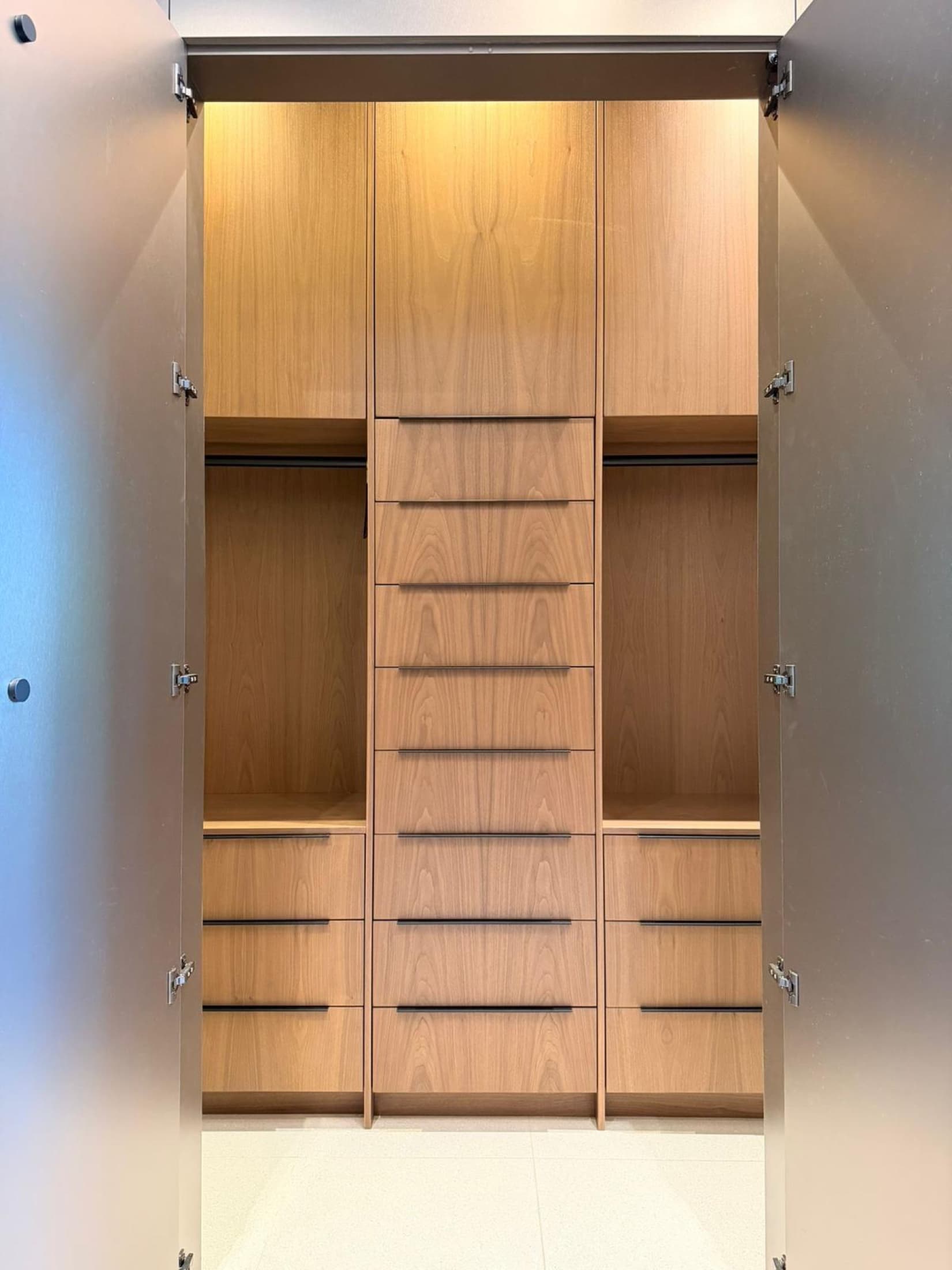 Walnut walk-in closet