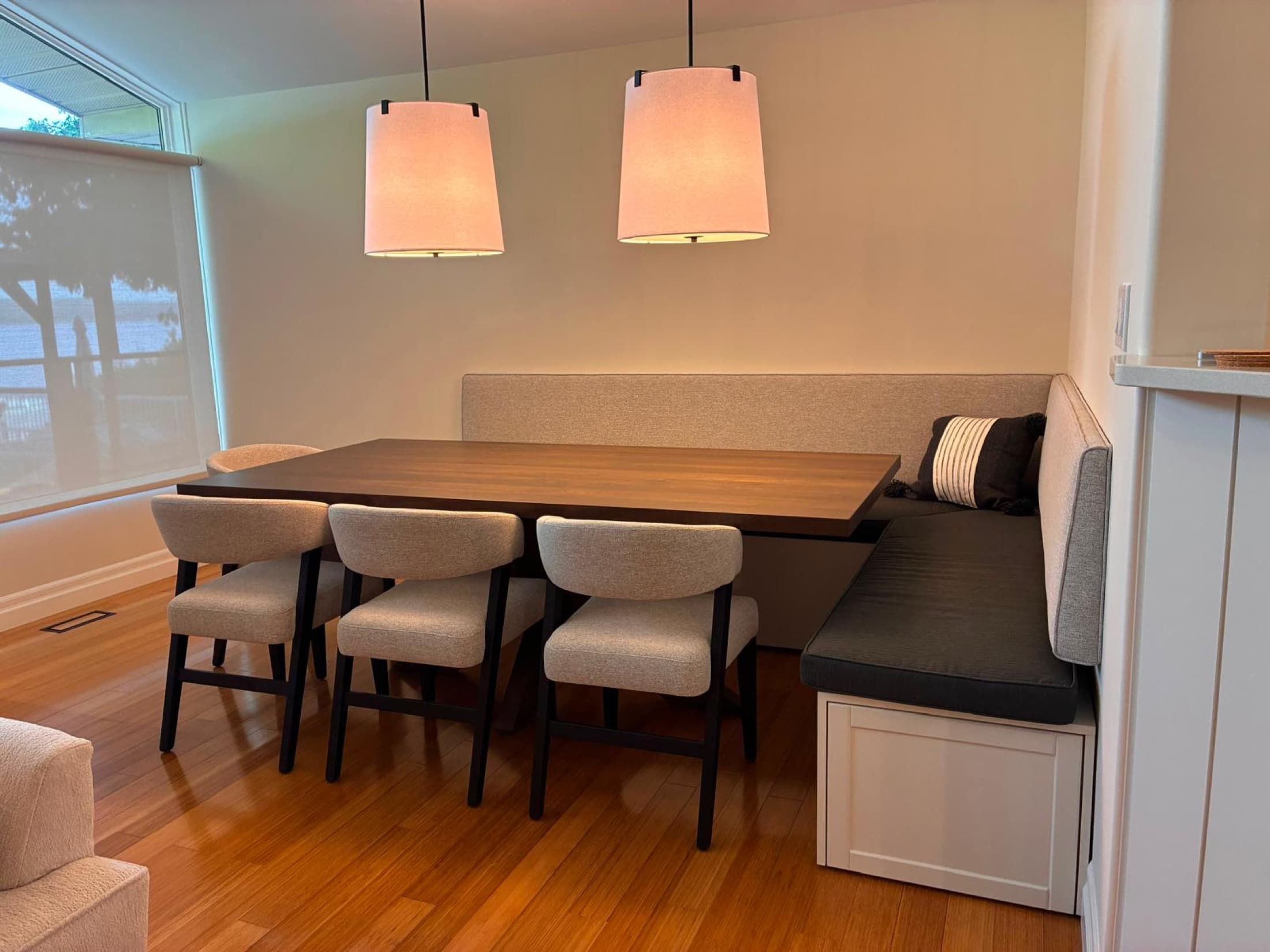 Custom banquette and dining table by Craft & Co.