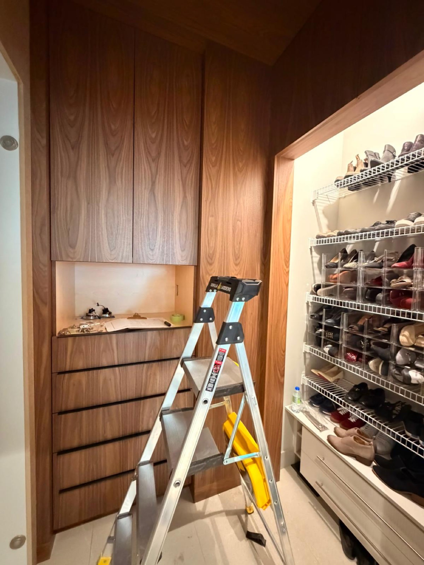 Walnut closet build in progress
